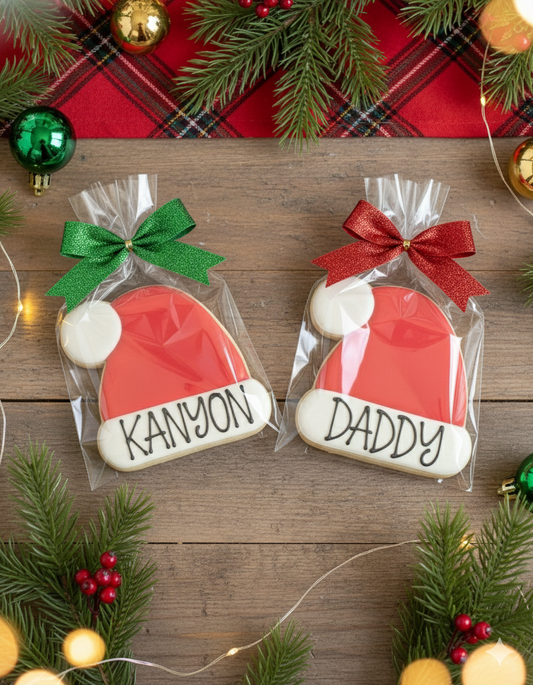 Personalized Santa Hat Cookie